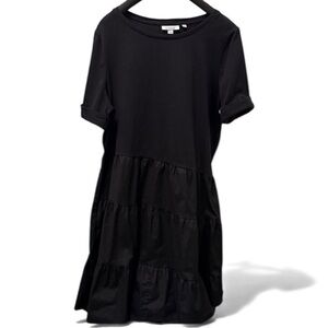 Chico's Tiered Asymmetrical‎ Woman’s Dress Sz Large Black